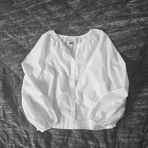 Universal Thread White Balloon-Sleeve Peasant Top